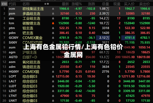 上海有色金属铅行情/上海有色铅价金属网