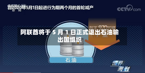 阿联酋将于 5 月 1 日正式退出石油输出国组织