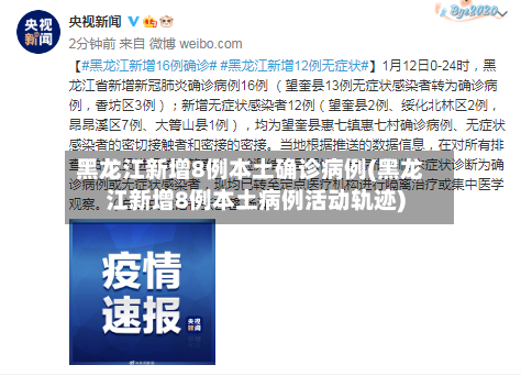 黑龙江新增8例本土确诊病例(黑龙江新增8例本土病例活动轨迹)