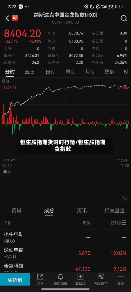 恒生股指期货时时行情/恒生股指期货指数