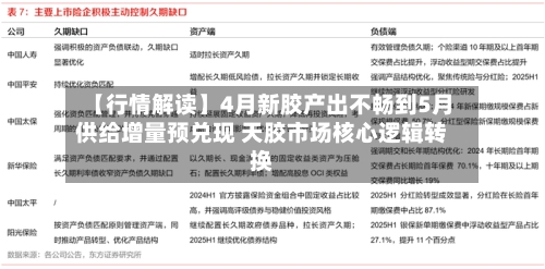 【行情解读】4月新胶产出不畅到5月供给增量预兑现 天胶市场核心逻辑转换-第2张图片