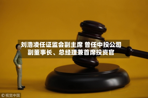 刘浩凌任证监会副主席 曾任中投公司副董事长、总经理兼首席投资官