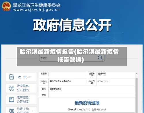 哈尔滨最新疫情报告(哈尔滨最新疫情报告数据)