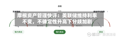 摩根资产管理快评：美联储维持利率不变，不确定性升高下分歧加剧