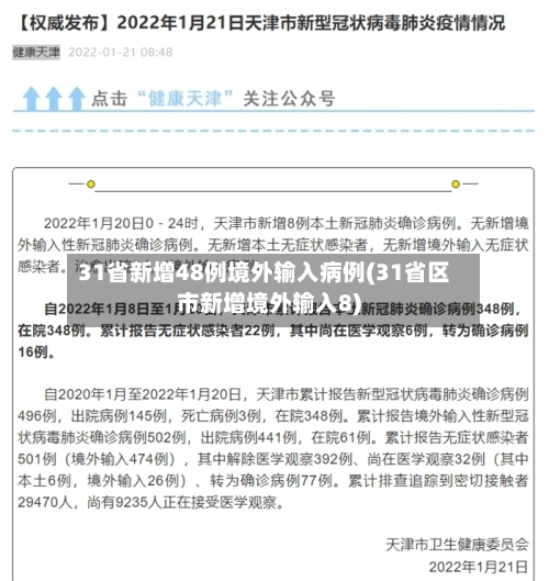 31省新增48例境外输入病例(31省区市新增境外输入8)