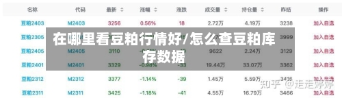 在哪里看豆粕行情好/怎么查豆粕库存数据-第3张图片