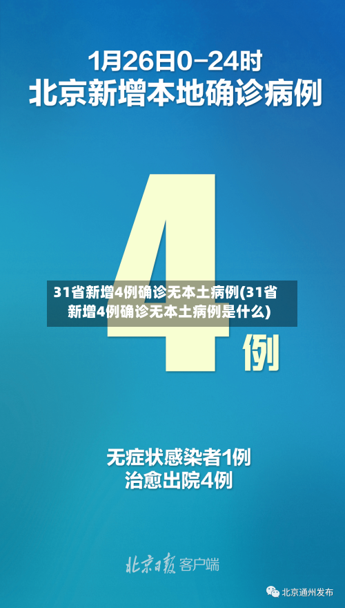 31省新增4例确诊无本土病例(31省新增4例确诊无本土病例是什么)
