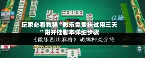 玩家必看教程“微乐免费挂试用三天”附开挂脚本详细步骤