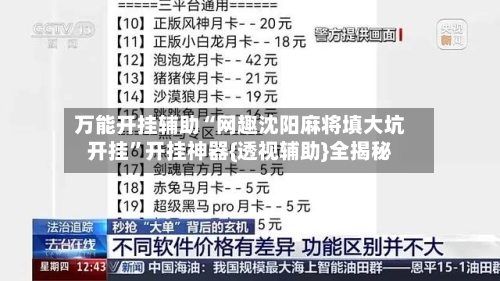 万能开挂辅助“网趣沈阳麻将填大坑开挂”开挂神器{透视辅助}全揭秘-第2张图片