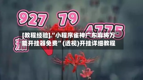 [教程经验]“小程序雀神广东麻将万能开挂器免费”(透视)开挂详细教程-第3张图片