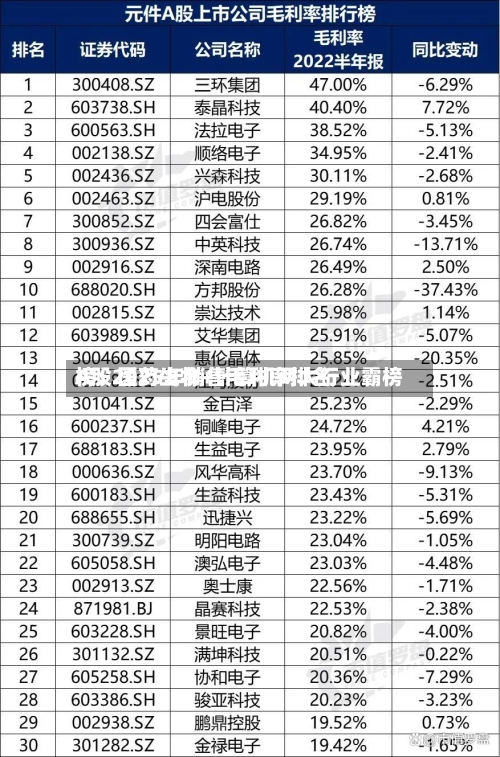 A股2025年销售毛利率排名榜：医药生物+计算机两大行业霸榜-第2张图片