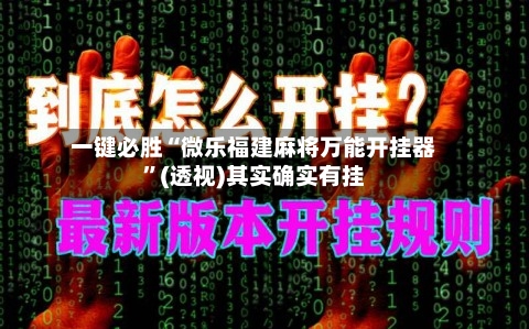 一键必胜“微乐福建麻将万能开挂器	”(透视)其实确实有挂-第3张图片