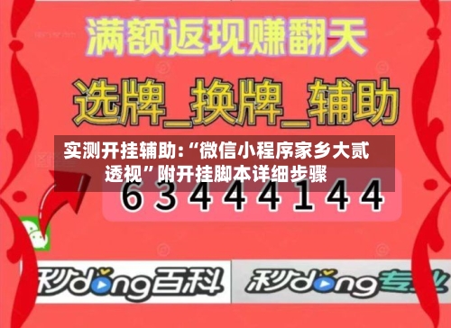 实测开挂辅助:“微信小程序家乡大贰透视”附开挂脚本详细步骤-第2张图片