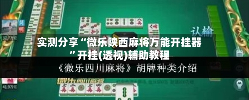 实测分享“微乐陕西麻将万能开挂器”开挂(透视)辅助教程-第2张图片