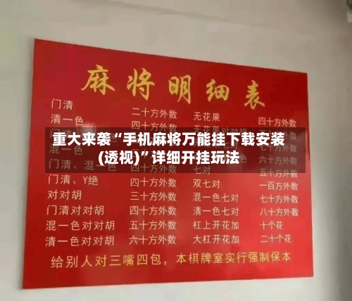 重大来袭“手机麻将万能挂下载安装(透视)”详细开挂玩法-第2张图片