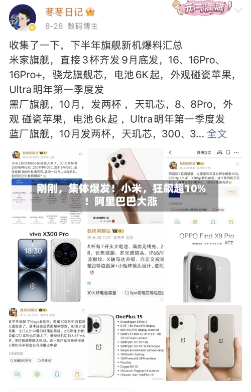 刚刚	，集体爆发！小米，狂飙超10%！阿里巴巴大涨-第2张图片