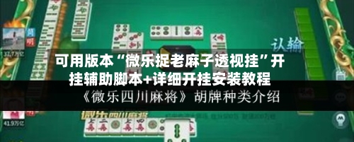 可用版本“微乐捉老麻子透视挂	”开挂辅助脚本+详细开挂安装教程-第2张图片