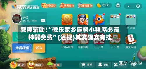 教程辅助!“微乐家乡麻将小程序必赢神器免费”(透视)其实确实有挂-第2张图片