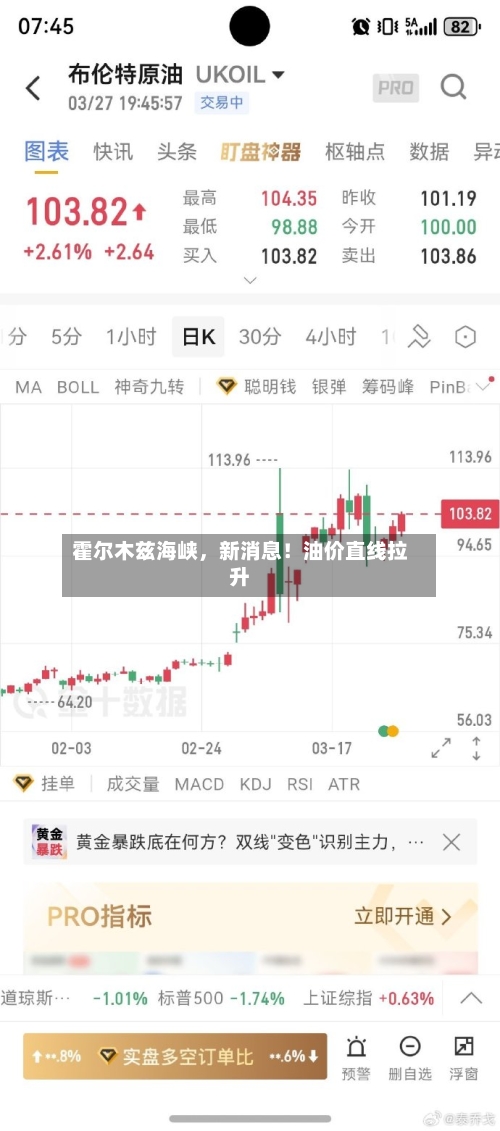 霍尔木兹海峡，新消息！油价直线拉升-第2张图片