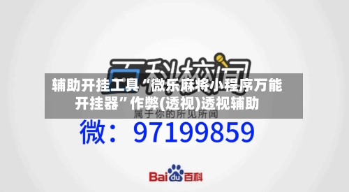 辅助开挂工具“微乐麻将小程序万能开挂器	”作弊(透视)透视辅助-第2张图片