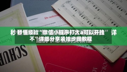 秒懂经验“微信小程序打大a可以开挂不	”详细分享装挂步骤教程-第3张图片