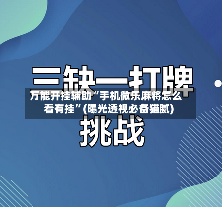 万能开挂辅助“手机微乐麻将怎么看有挂”(曝光透视必备猫腻)-第3张图片