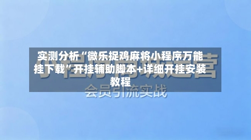 实测分析“微乐捉鸡麻将小程序万能挂下载	”开挂辅助脚本+详细开挂安装教程-第3张图片