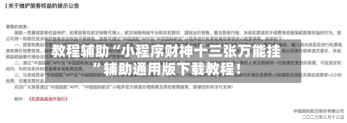 教程辅助“小程序财神十三张万能挂	”辅助通用版下载教程！-第2张图片