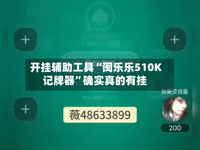 开挂辅助工具“闽乐乐510K记牌器”确实真的有挂-第2张图片