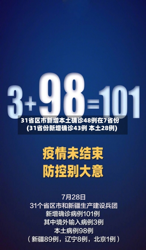 31省区市新增本土确诊48例在7省份(31省份新增确诊43例 本土28例)-第3张图片