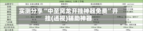 实测分享“中至窝龙开挂神器免费”开挂(透视)辅助神器-第3张图片