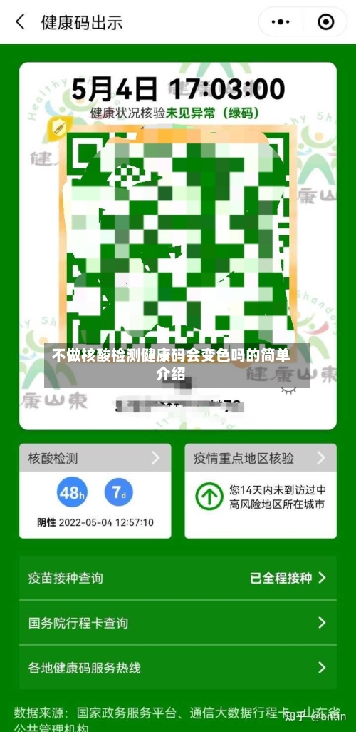 不做核酸检测健康码会变色吗的简单介绍
