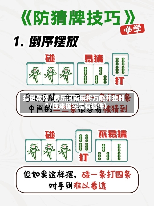 指定教程“微乐河南麻将万能开挂器”(原来确实是有插件)