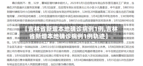 【吉林省新增本地确诊病例1例,吉林省新增本地确诊病例1例轨迹】