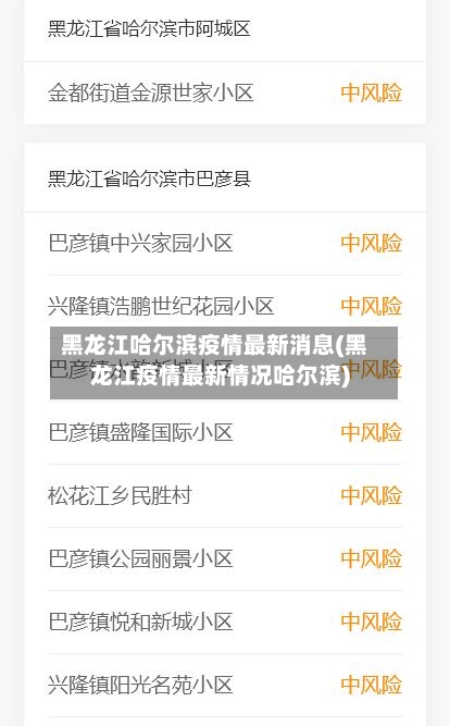 黑龙江哈尔滨疫情最新消息(黑龙江疫情最新情况哈尔滨)