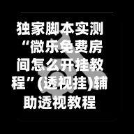 独家脚本实测“微乐免费房间怎么开挂教程”(透视挂)辅助透视教程