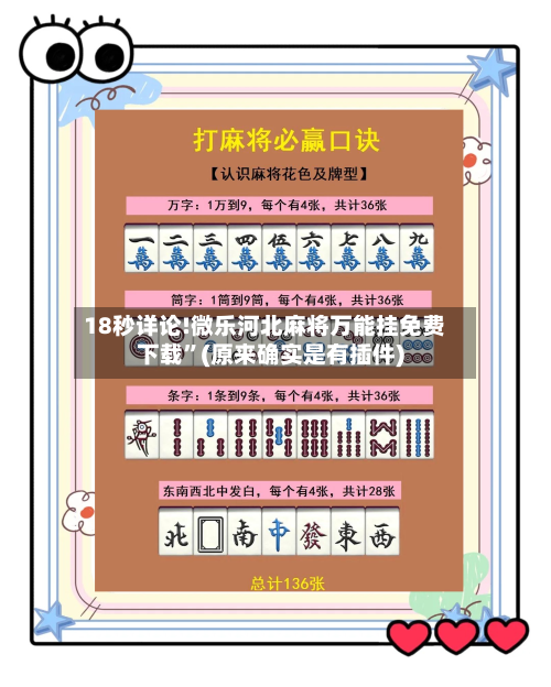 18秒详论!微乐河北麻将万能挂免费下载”(原来确实是有插件)
