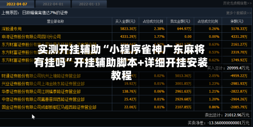 实测开挂辅助“小程序雀神广东麻将有挂吗”开挂辅助脚本+详细开挂安装教程
