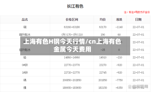 上海有色H钢今天行情/cn上海有色金属今天费用