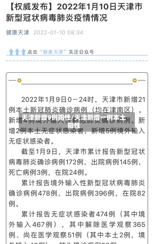 天津新增9例阳性/天津新增一例本土阳性