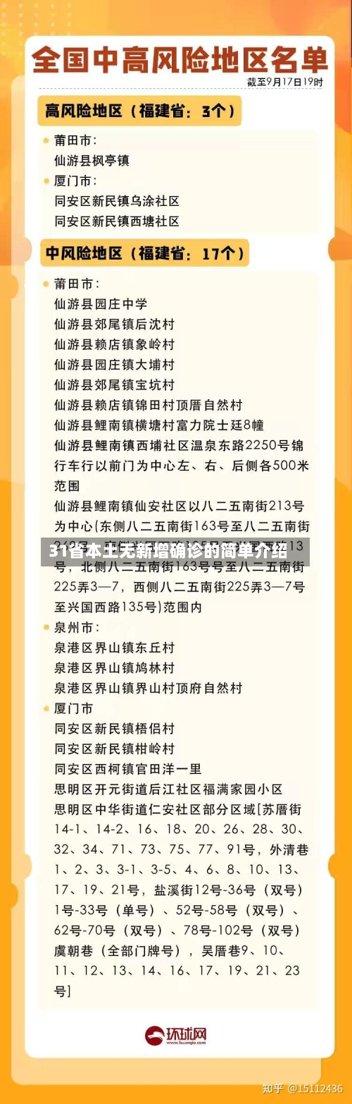 31省本土无新增确诊的简单介绍