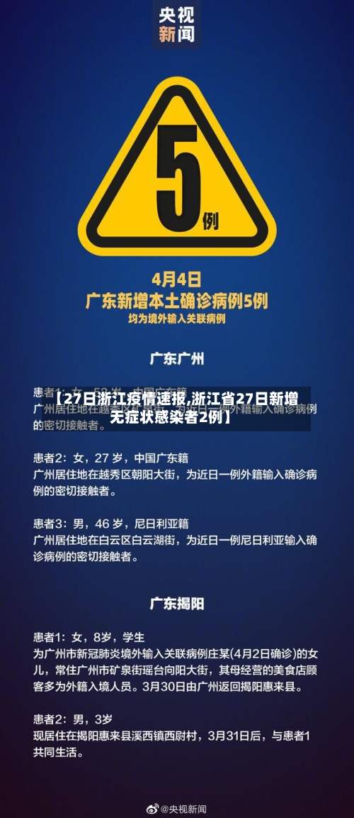 【27日浙江疫情速报,浙江省27日新增无症状感染者2例】
