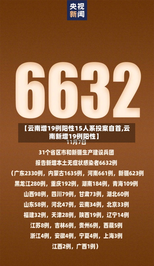 【云南增19例阳性15人系投案自首,云南新增19例阳性】