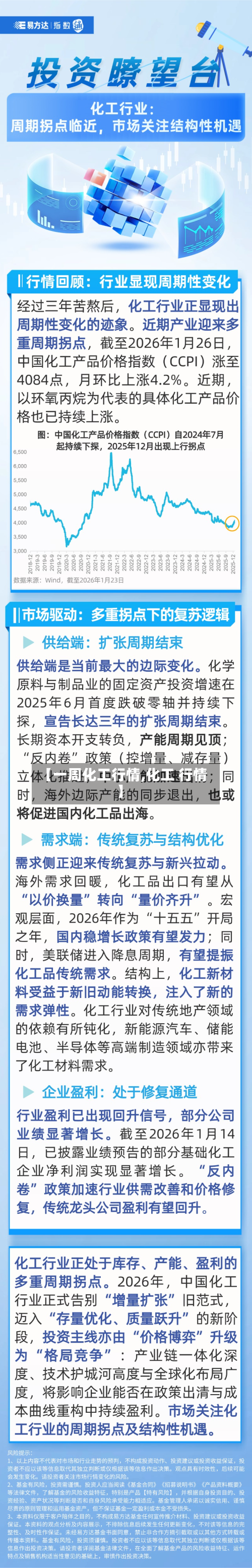 【一周化工行情,化工 行情】