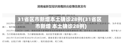 31省区市新增本土确诊28例(31省区市新增 本土确诊28例)