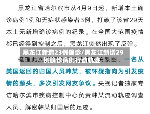 黑龙江新增23例确诊/黑龙江新增29例确诊病例行动轨迹