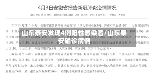 山东泰安发现4例阳性感染者/山东泰安确诊病例