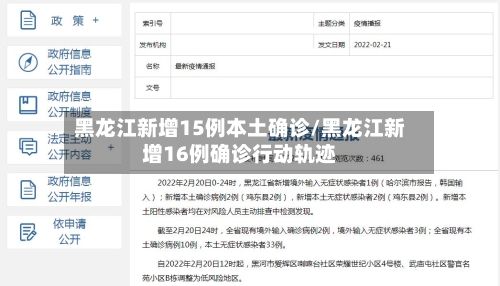 黑龙江新增15例本土确诊/黑龙江新增16例确诊行动轨迹