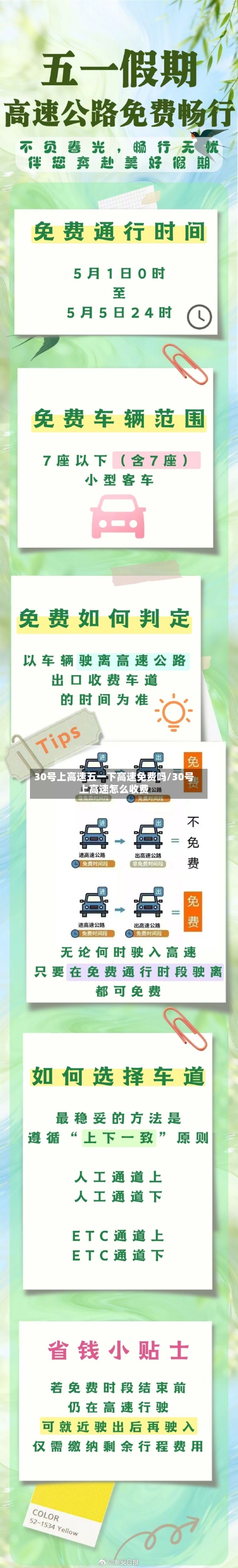 30号上高速五一下高速免费吗/30号上高速怎么收费