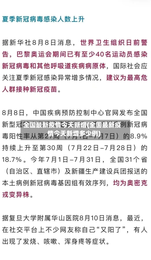 全国最新疫情今天新增(全国最新疫情今天新增多少例)